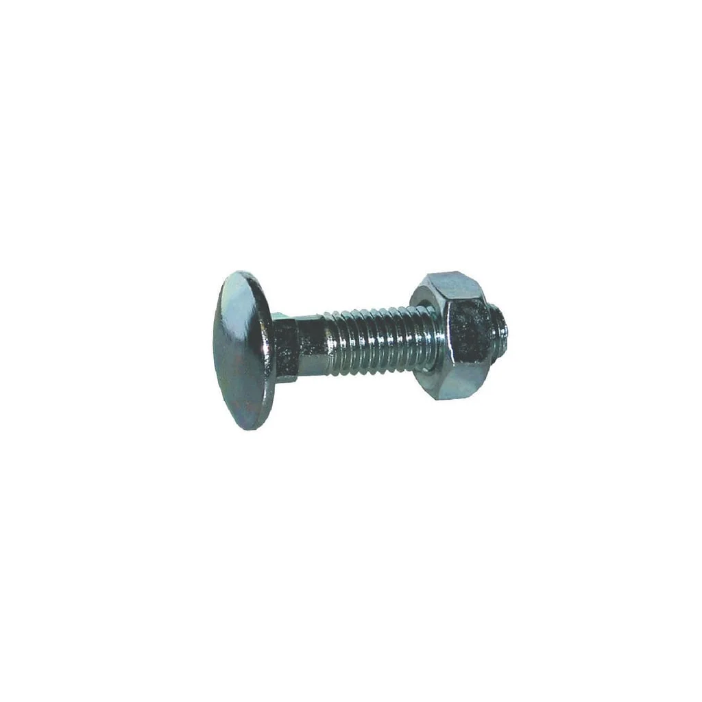 Șurub cap bombat torbant gât pătrat cu piuliță DIN603 M10x1,5x40mm filet 26mm oțel zincat grupa 4.6