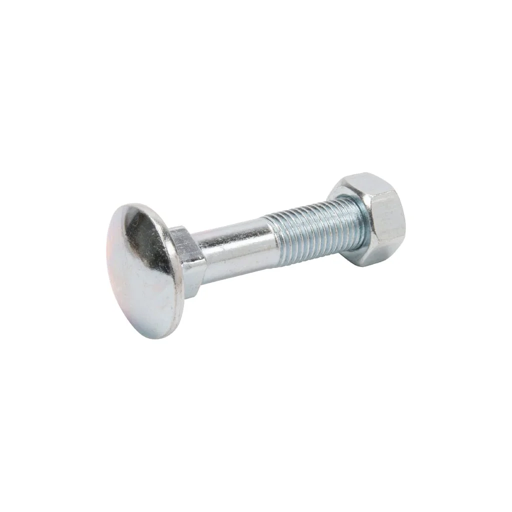 Șurub cap bombat torbant gât pătrat cu piuliță DIN603 M16x60mm oțel zincat grupa 4.6 25 buc.
