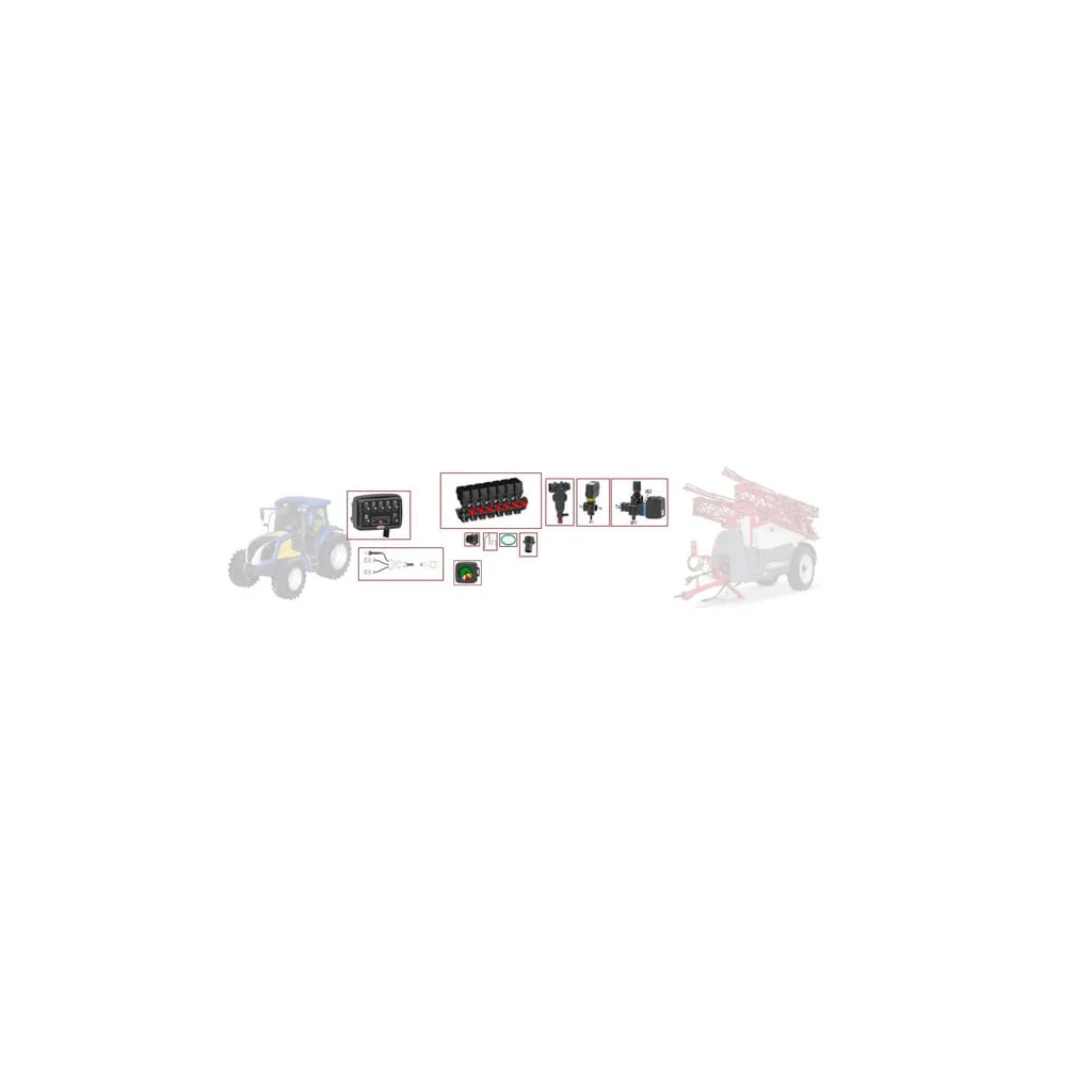 Kit pulverizator cu 7 secțiuni, cutie de comutare