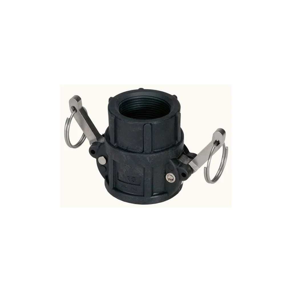 Cuplă Camlock tip D 1 1/2", filet mamă, polipropilenă