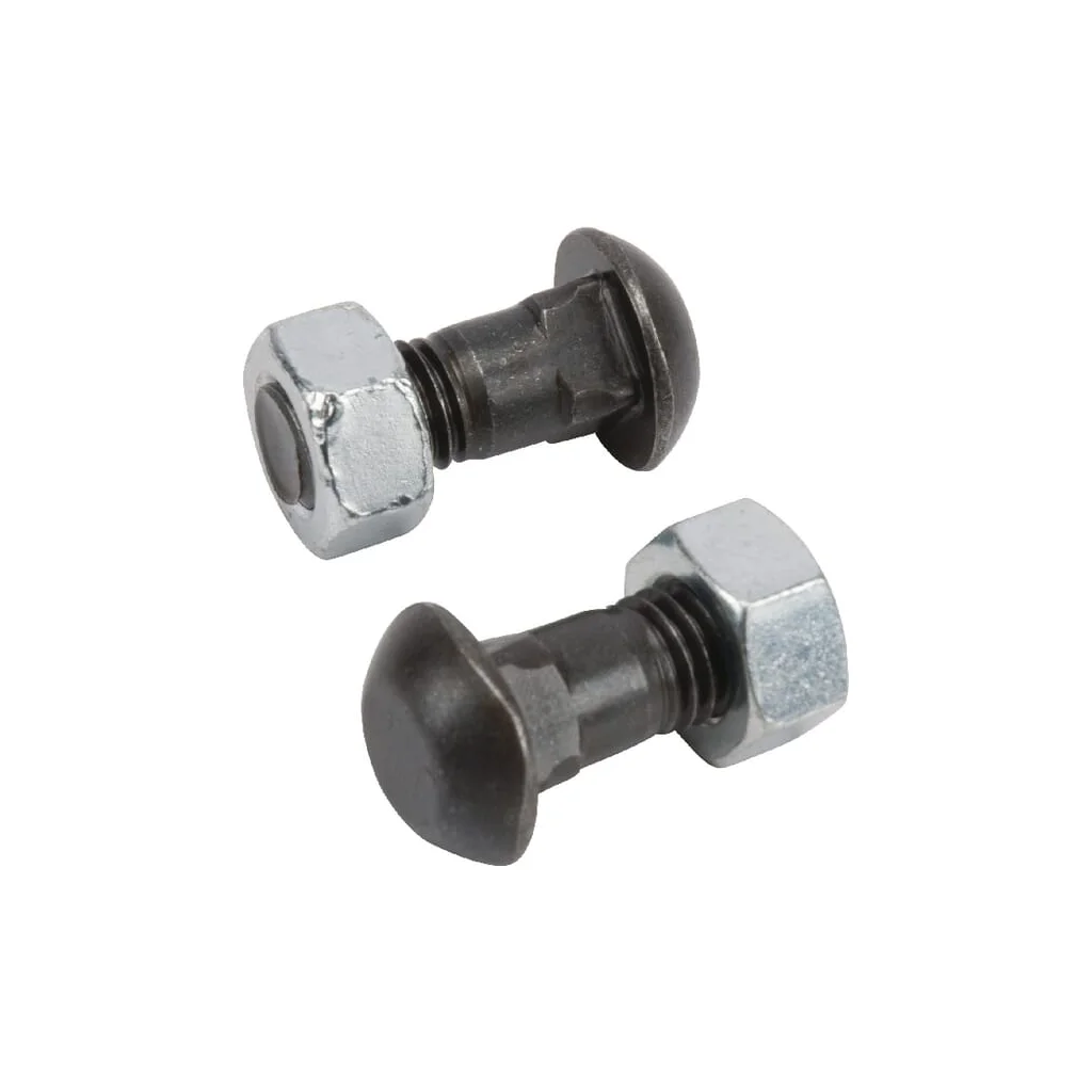 Șurub plug cap bombat cu gât pătrat și piuliță M12x30mm 2 buc.