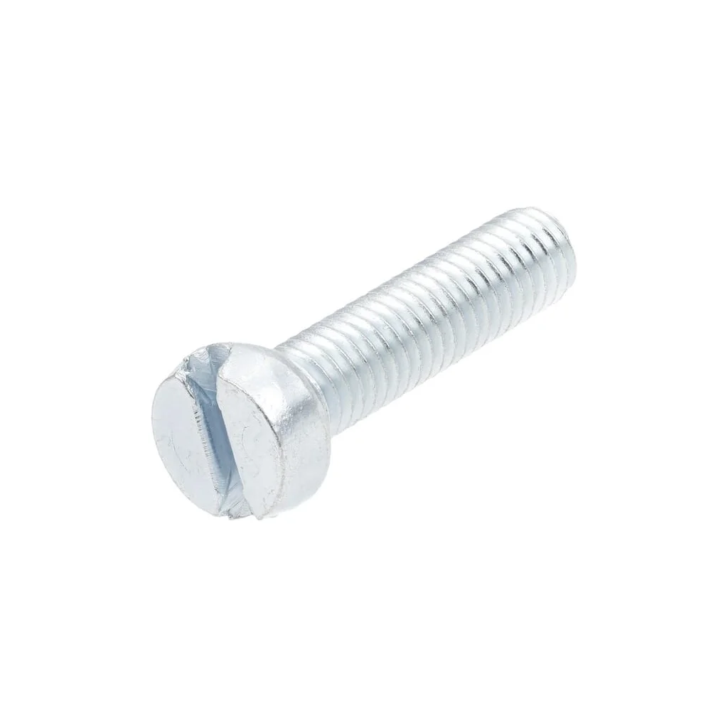 Șurub cap cilindric crestat DIN84 ISO1207 M5x0,8x20mm filet 20mm oțel placat cu zinc grupa 4.8