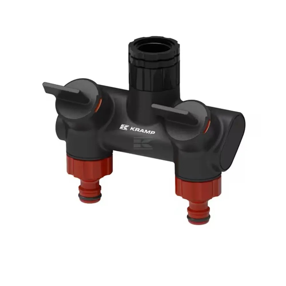 Distribuitor / ramificație cu 2 căi pentru instalații de apă, G1/2", G3/4" și G1"