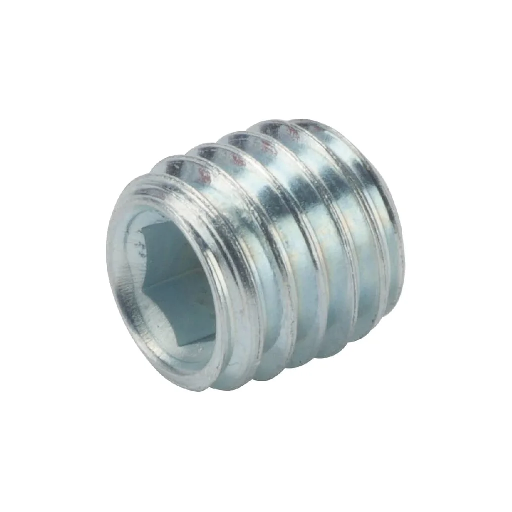 Știft filetat orificiu hexagonal cu vârf cupă DIN916 M8x1,25x8mm oțel zincat grupa 45H 25 buc.