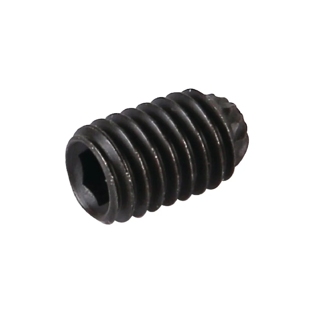 Știft filetat orificiu hexagonal cu vârf cupă DIN916 ISO4029 M5x0,8mm / 8mm oțel brunat grupa 45H
