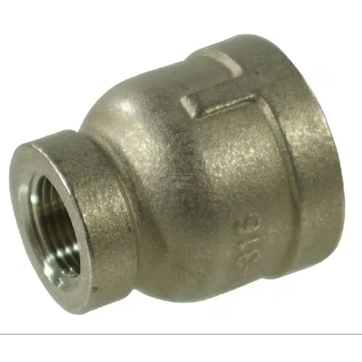 Reducție filet interior 1/2″ × 3/4″ pentru instalații de apă, inox