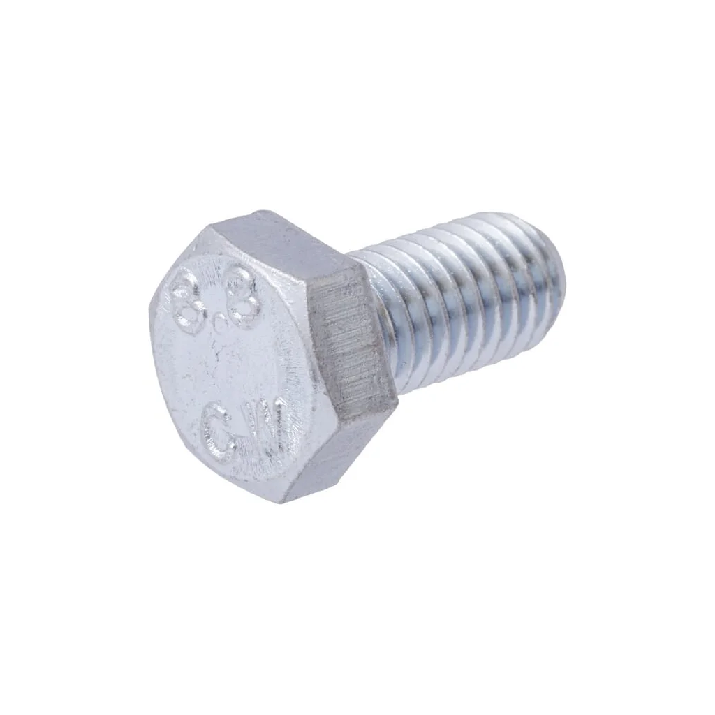 Șurub cap hexagonal filet total DIN933 M8x1,25x16mm oțel zincat grupa 8.8