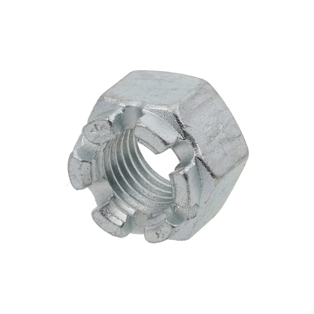 Piuliță hexagonală crenelată DIN935 M24x1,5mm oțel zincat grupa 8