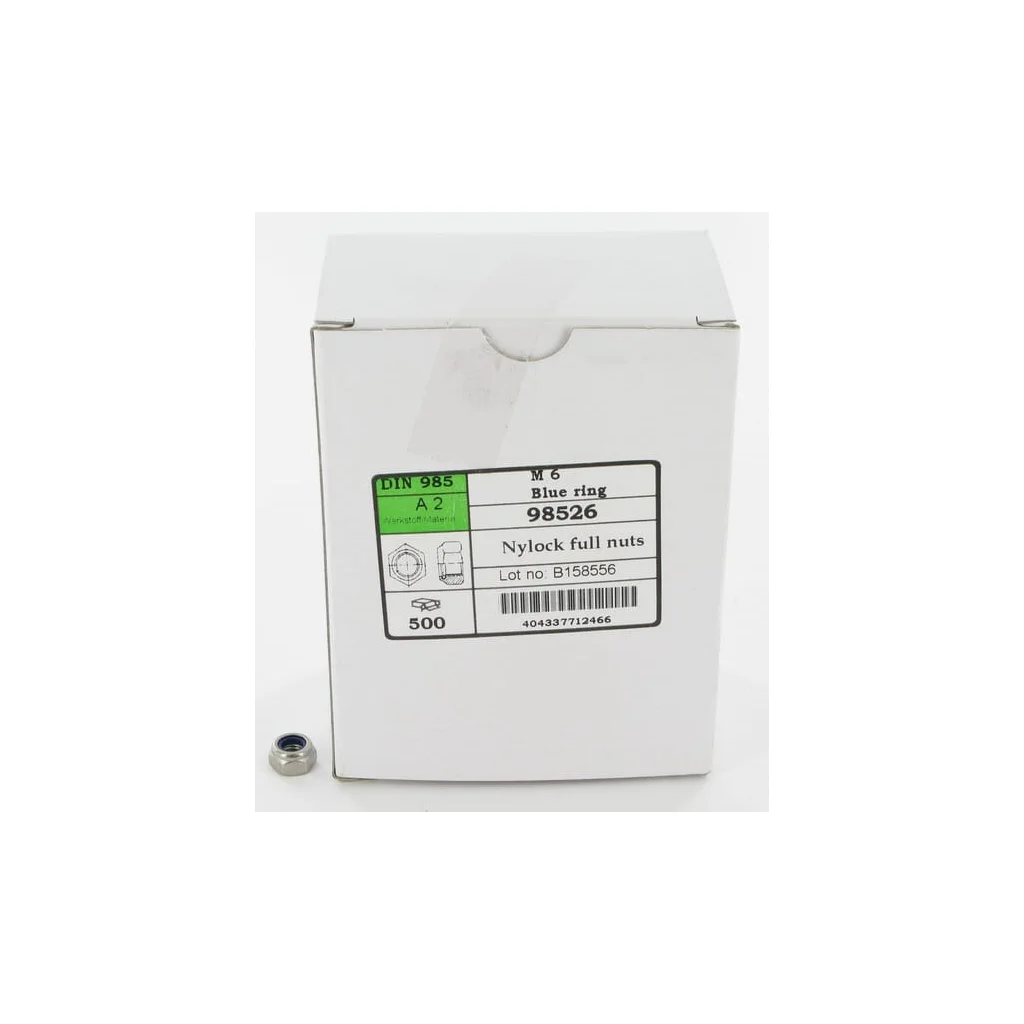 Piuliță hexagonală autoblocantă joasă cu inserție plastic DIN985 M6x1mm oțel inoxidabil A2 500 buc.