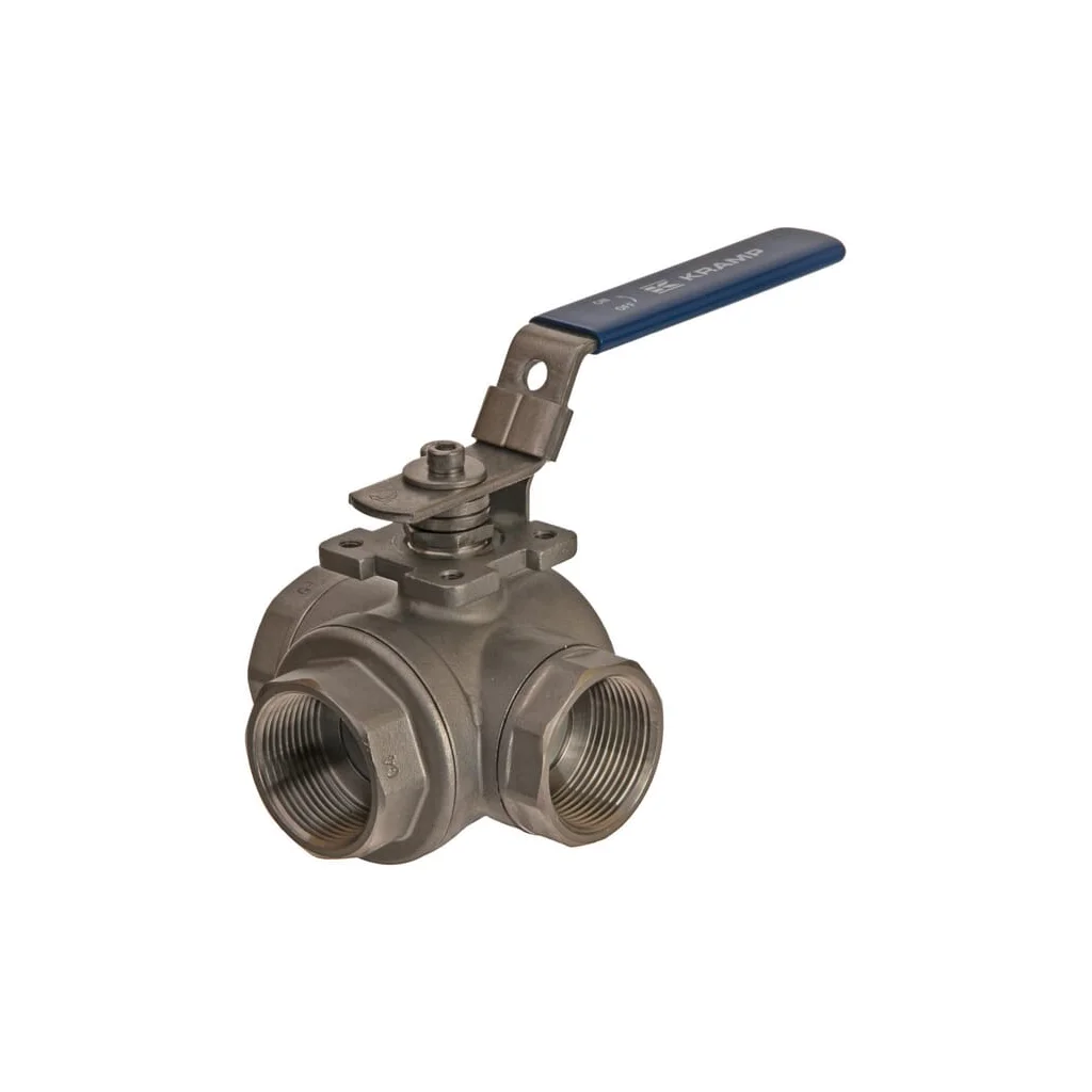 Robinet cu bilă 3 căi L 1 1/4" oțel inoxidabil