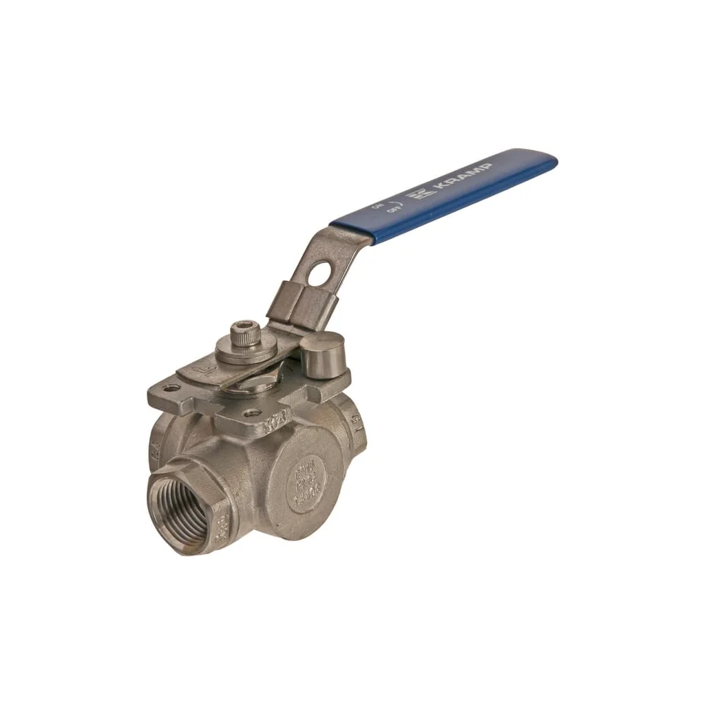 Robinet cu bilă 3 căi L 1/2" oțel inoxidabil