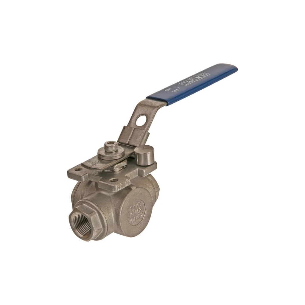 Robinet cu bilă 3 căi L 3/8" oțel inoxidabil
