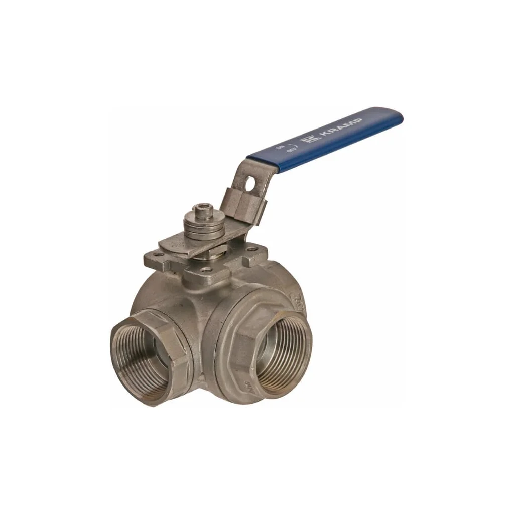 Robinet cu bilă 3 căi T 1 1/4" oțel inoxidabil