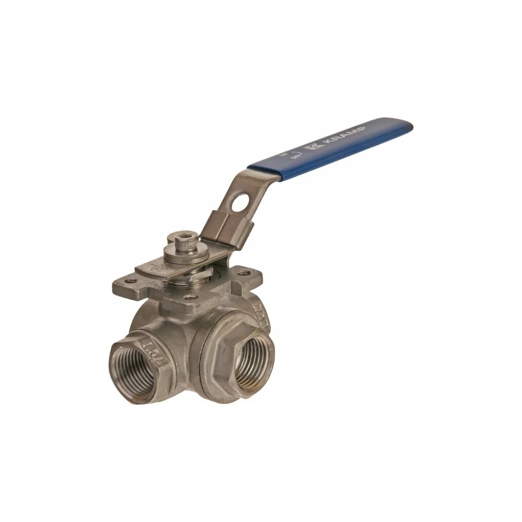 Robinet cu bilă 3 căi T 1/2" oțel inoxidabil