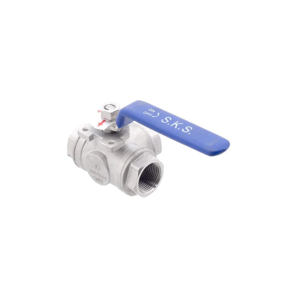 Robinet cu bilă 3 căi T 3/4" oțel inoxidabil