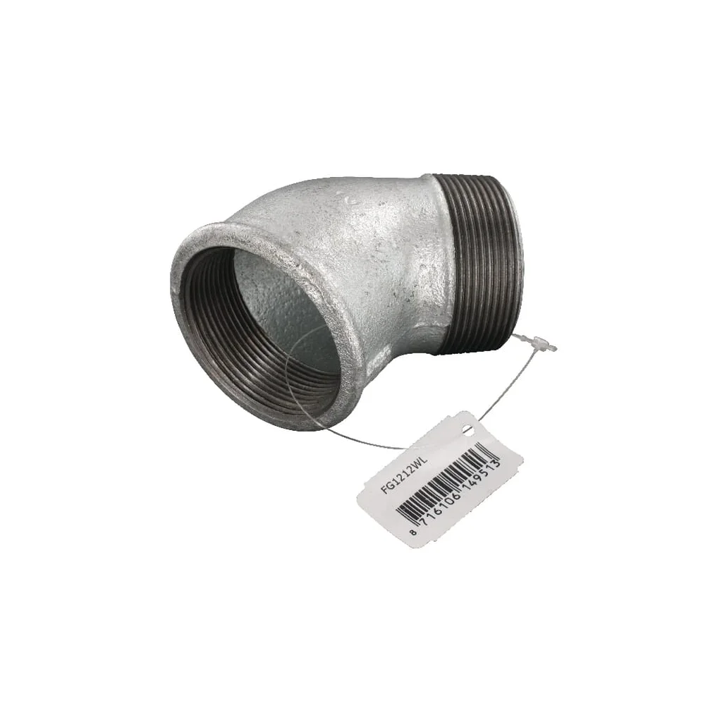 Cot 45° zincat filet interior/filet exterior 2"