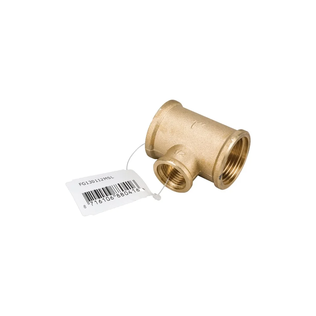 Racord T din alamă 3xF 1"x1/2"x1"