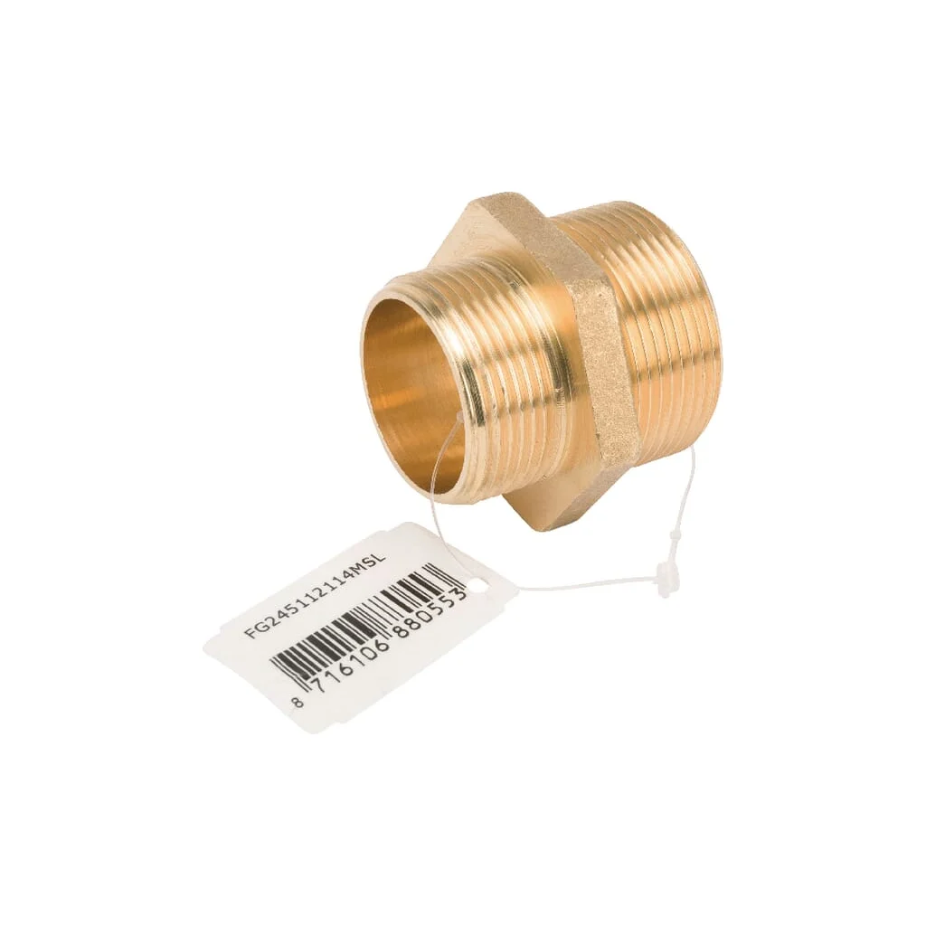 Niplu din alamă 2xM 1 1/2" x 1 1/4"