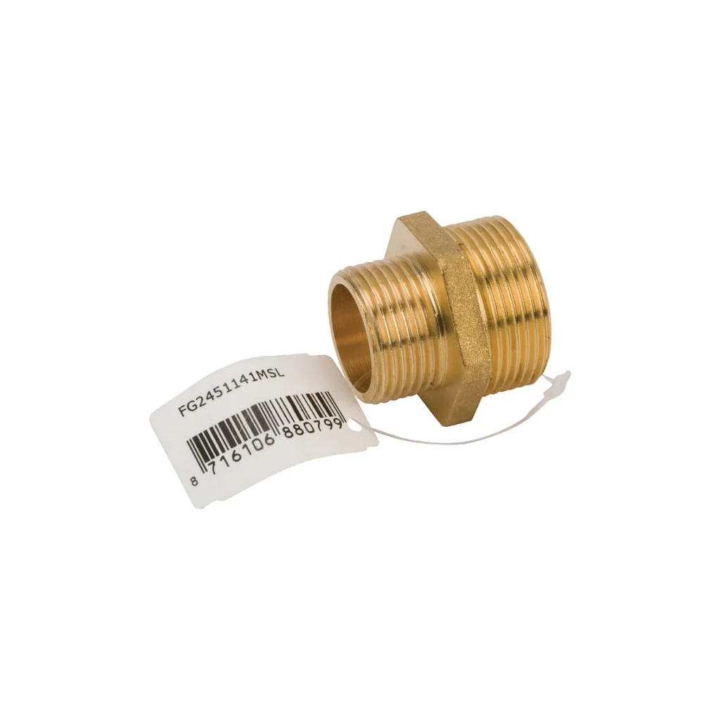 Niplu de alamă 2xM 1 1/4" x 1"