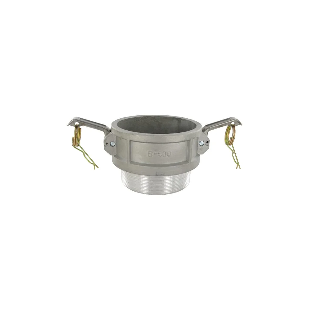 Cuplă Camlock tip B 4" filet tată aluminiu