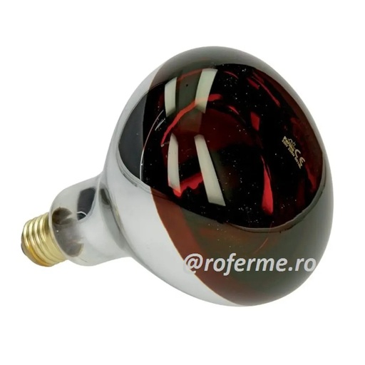 Bec incalzire 150W, infrarosu, sticla rosie