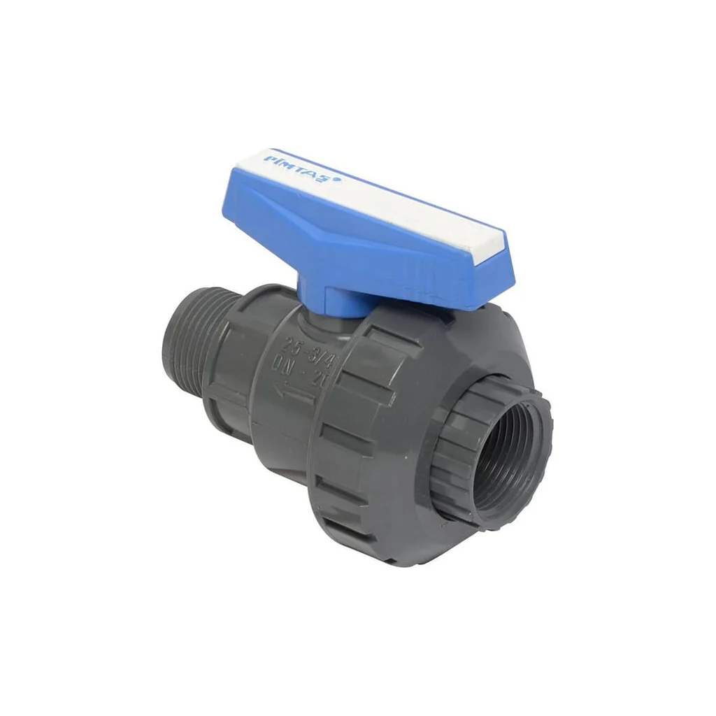 Robinet sferic PVC M3/4"xF3/4" cu o singură racordare