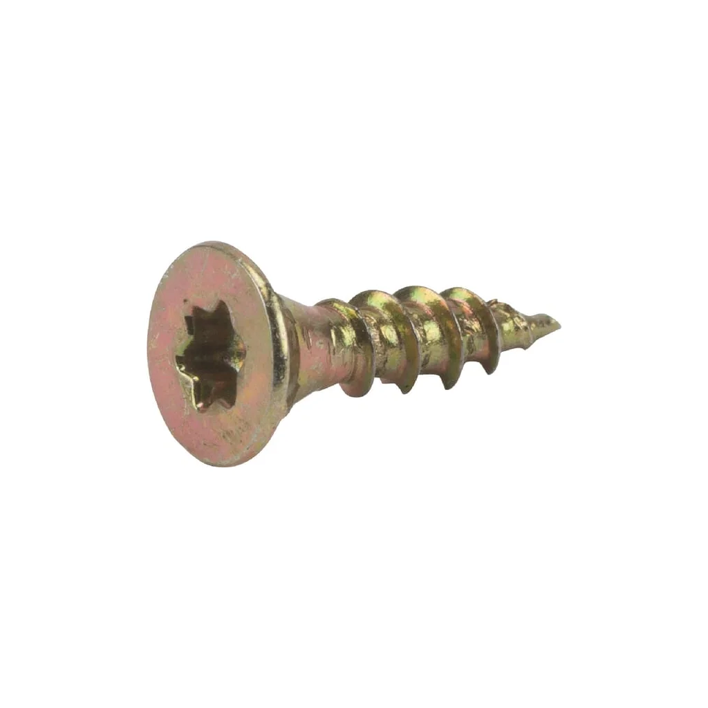 Șurub pentru PAL cap înecat torx TX15 3,5x35mm oțel pasivizat în galben