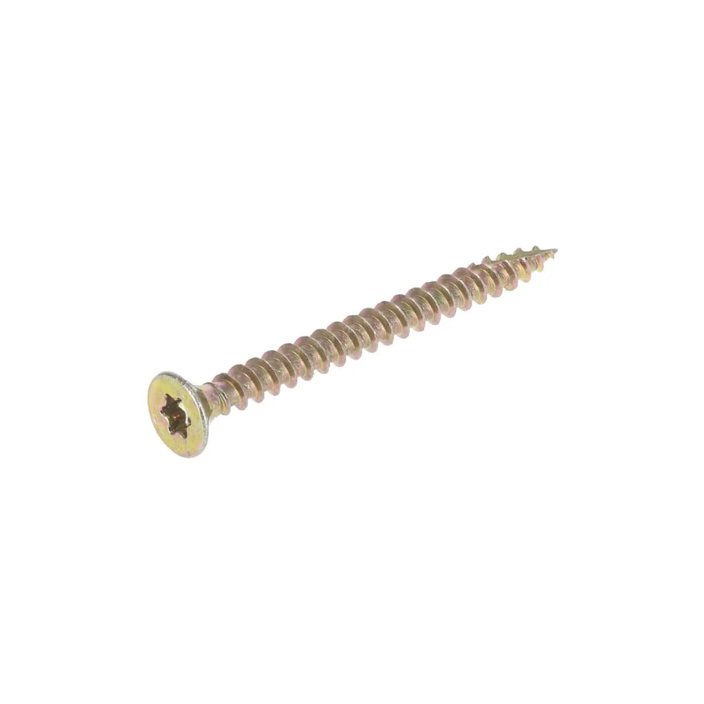 Șurub pentru PAL cap înecat torx TX15 3,5x40mm oțel pasivizat în galben
