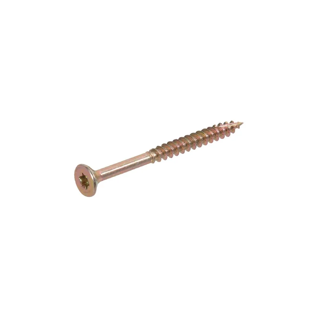 Șurub pentru PAL cap înecat torx TX20 4,5x50mm oțel pasivizat în galben
