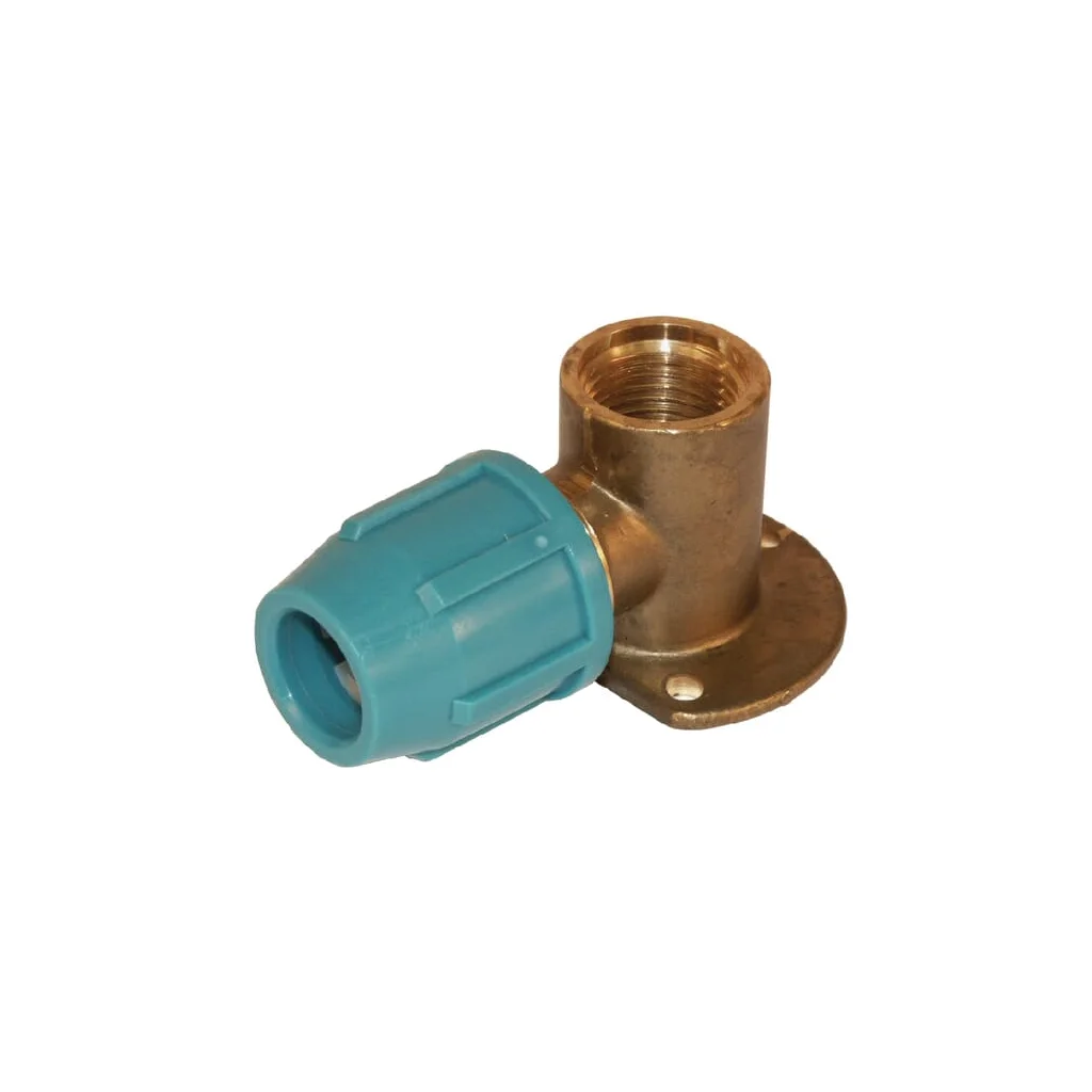 Alamă cot cu prindere în perete 25x3/4"