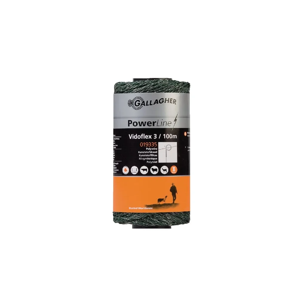 Cablu verde pentru gard 100m Vidoflex 3