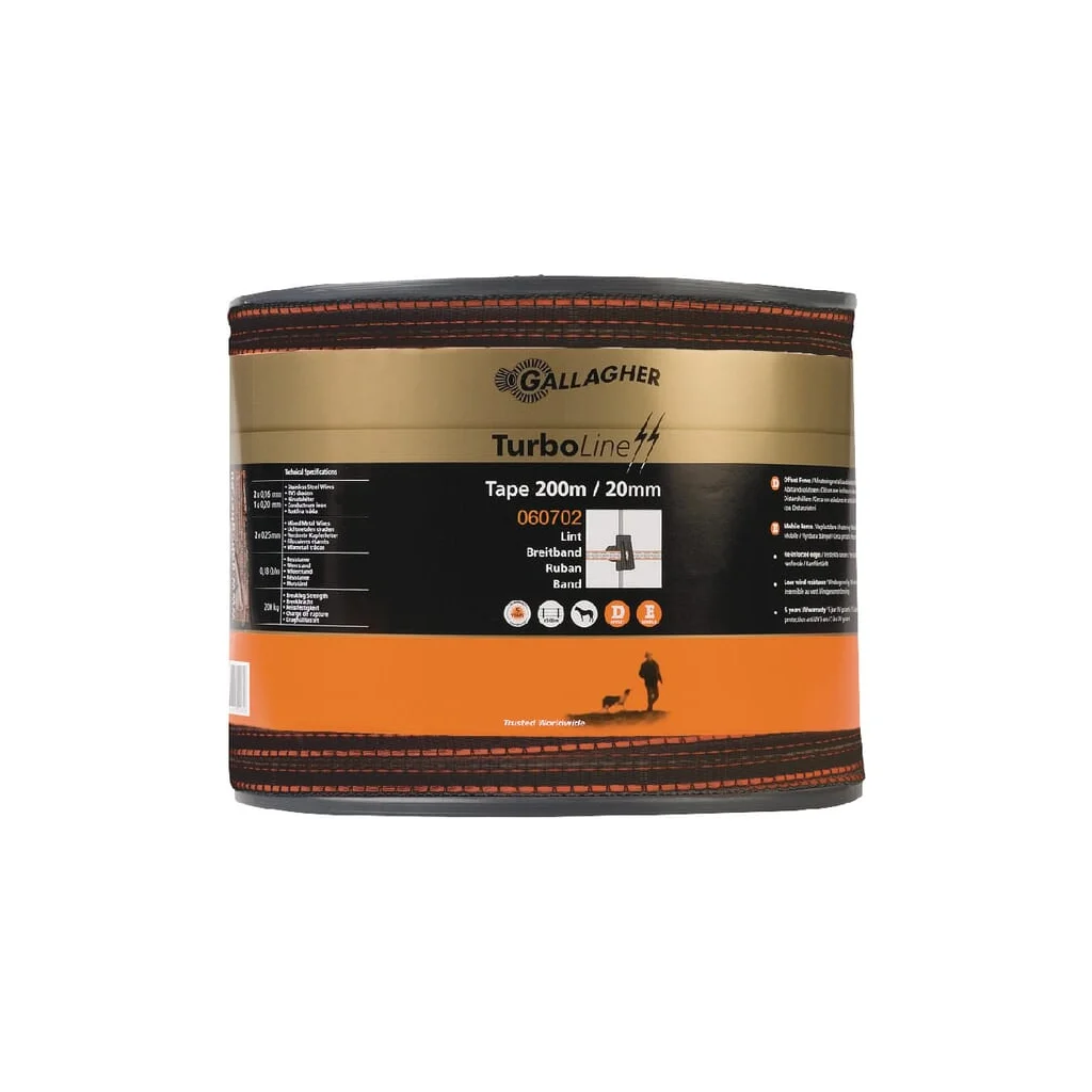 Bandă pentru gard 20mm 200m TurboLine Terra