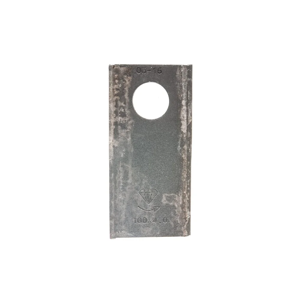 Lamă cositoare stânga 100x48x4mm orificiu 21mm pachet 25 buc. potrivită pentru Pöttinger