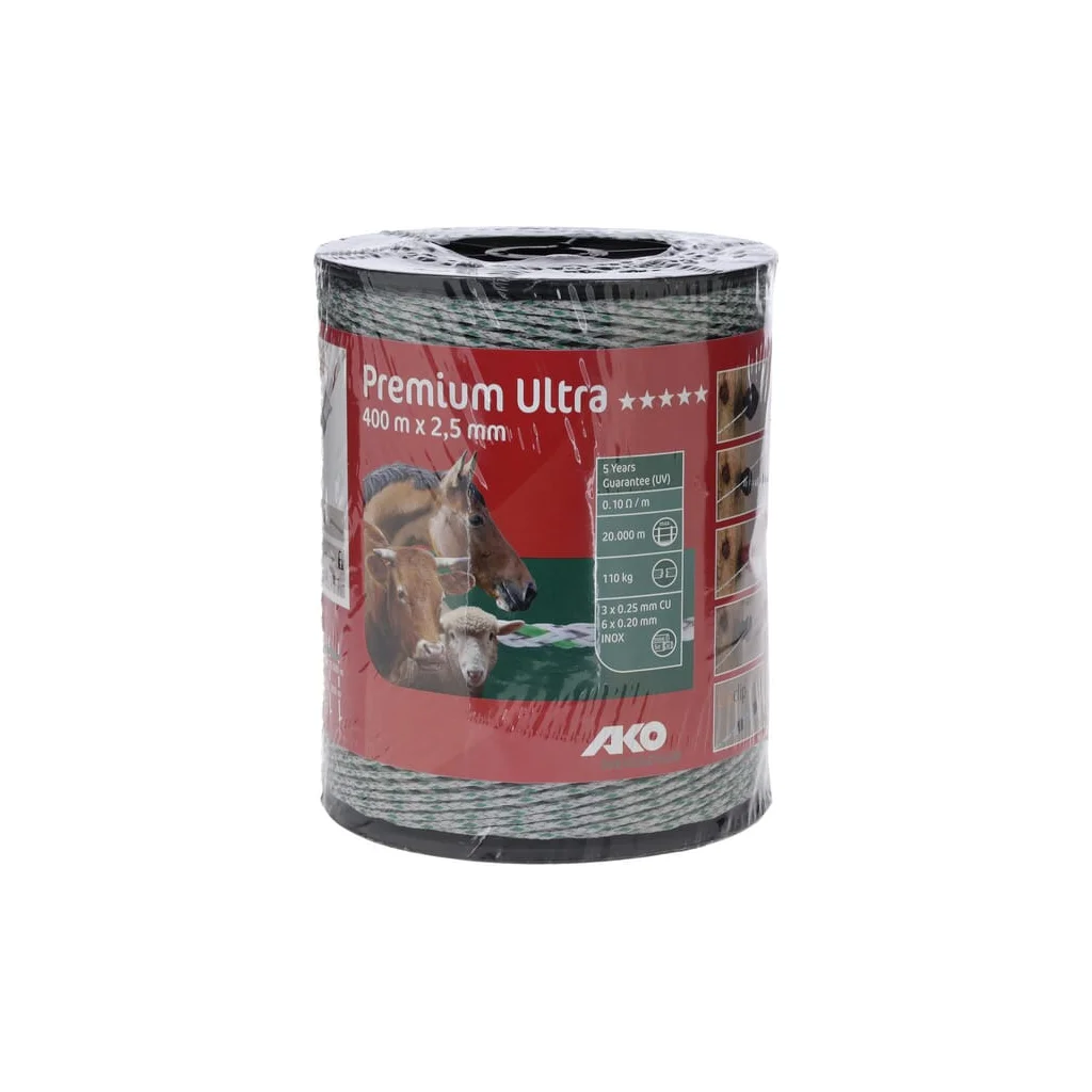 Cablu gard electric multifilar 2,5mm alb/verde 400m Premium Ultra
