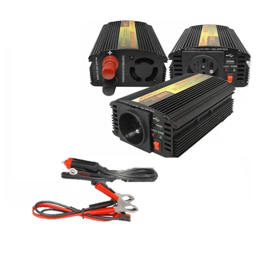 Invertor tensiune 12 V - 230 V, 300 W, dual USB (4,65 A)