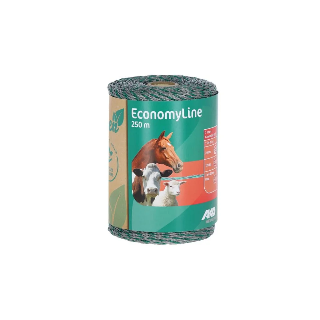Cablu gard Polywire Economy RE verde/gri 250m AKO