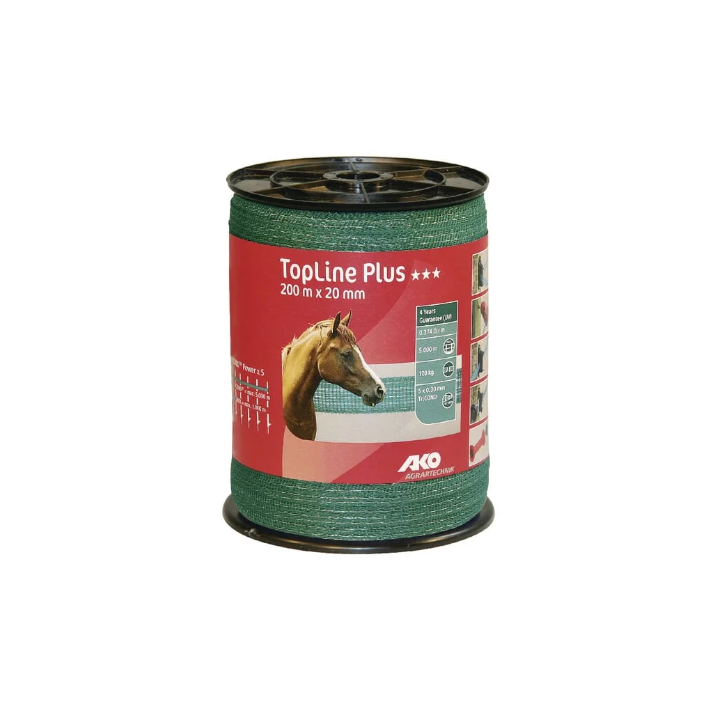 Bandă verde pentru gard 40mm 200m Top Line