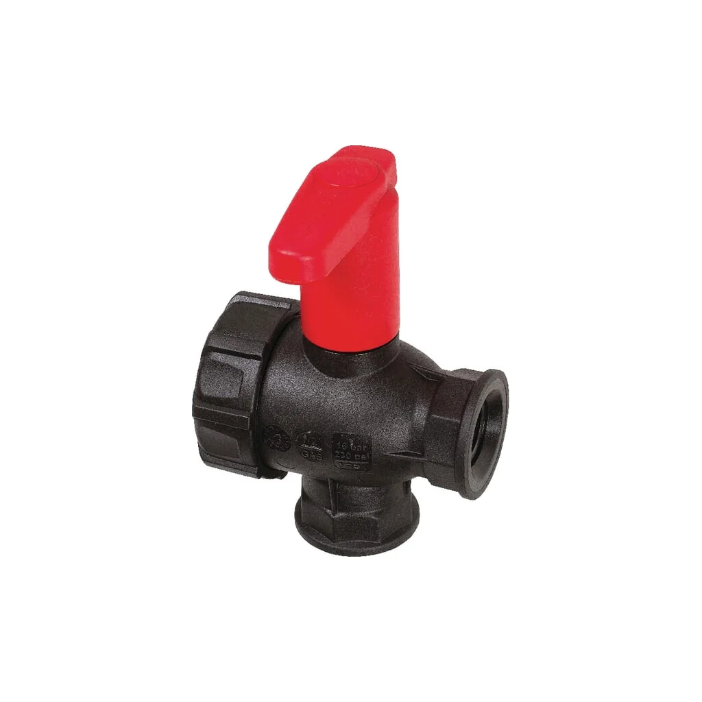 Robinet cu bilă 3 căi 1/2" cu mâner ridicat, întrerupt