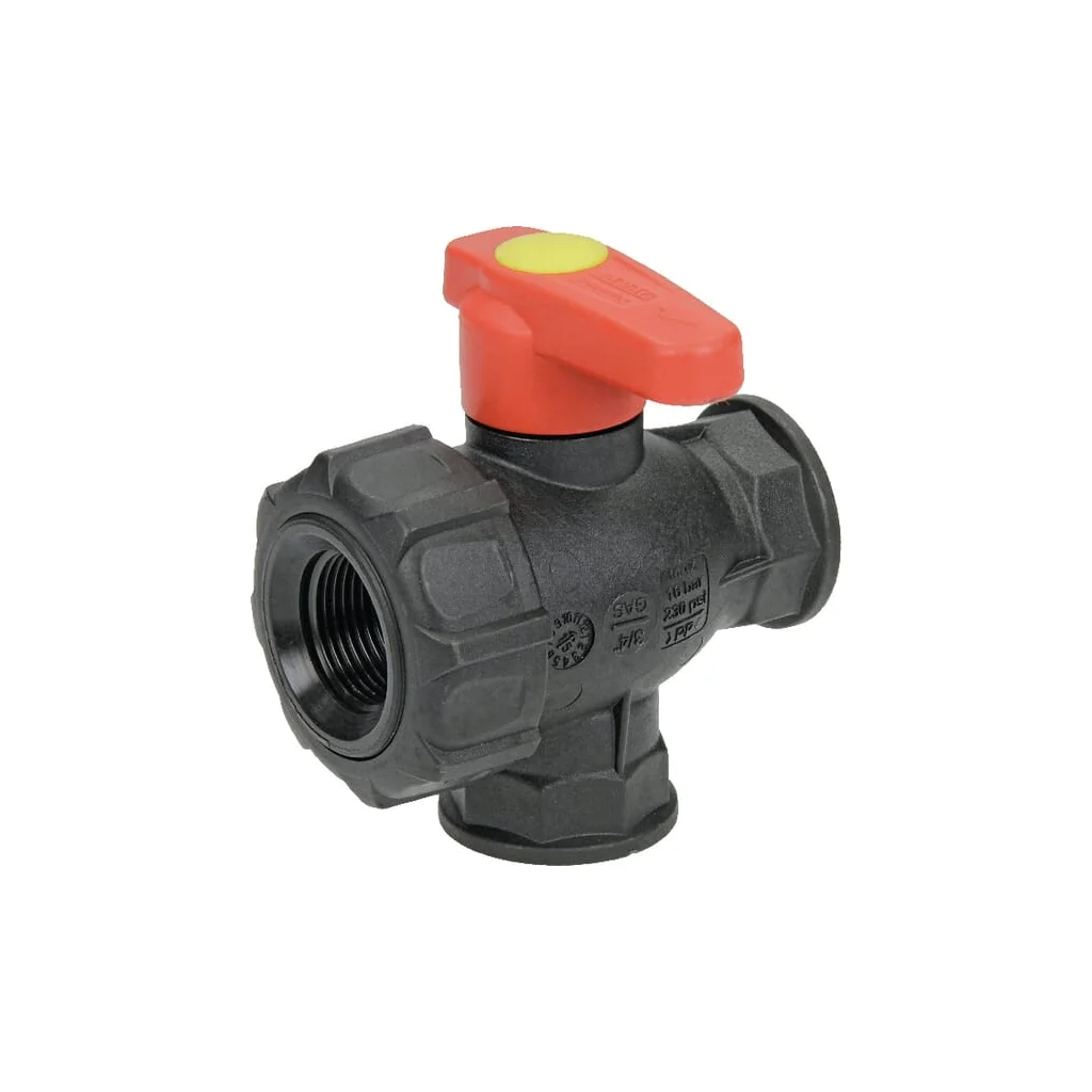 Robinet cu bilă 3 căi 1/2" continuu