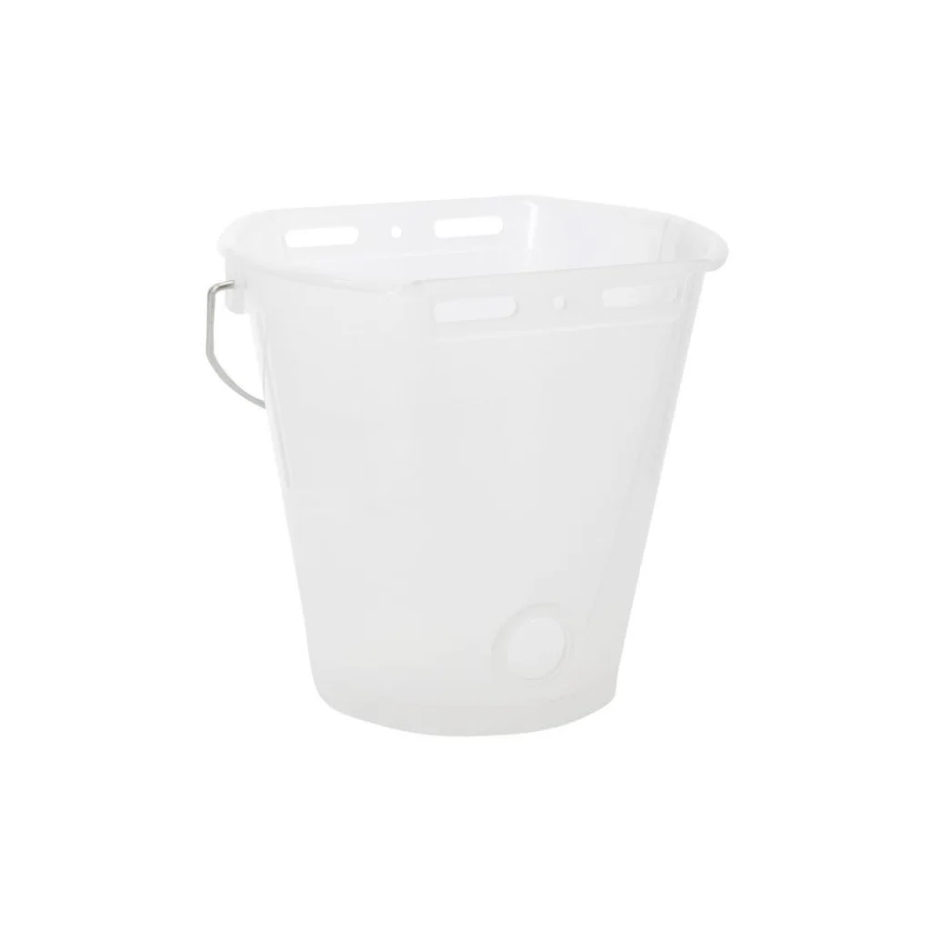 Găleată de hrănire, albă, transparantă, 8L
