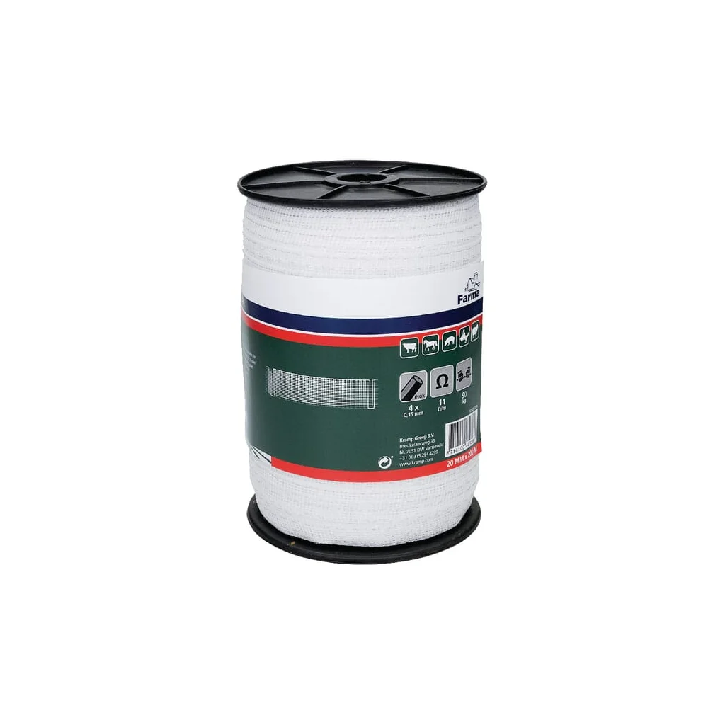 Bandă gard electric 20mm 200m 4x0,15mm fire oțel inoxidabil