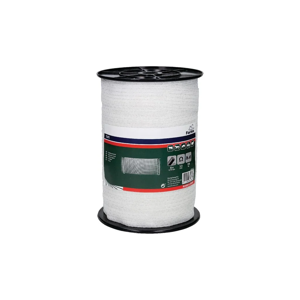 Bandă gard electric 40mm 200m 8x0,15mm fire oțel inoxidabil Farma