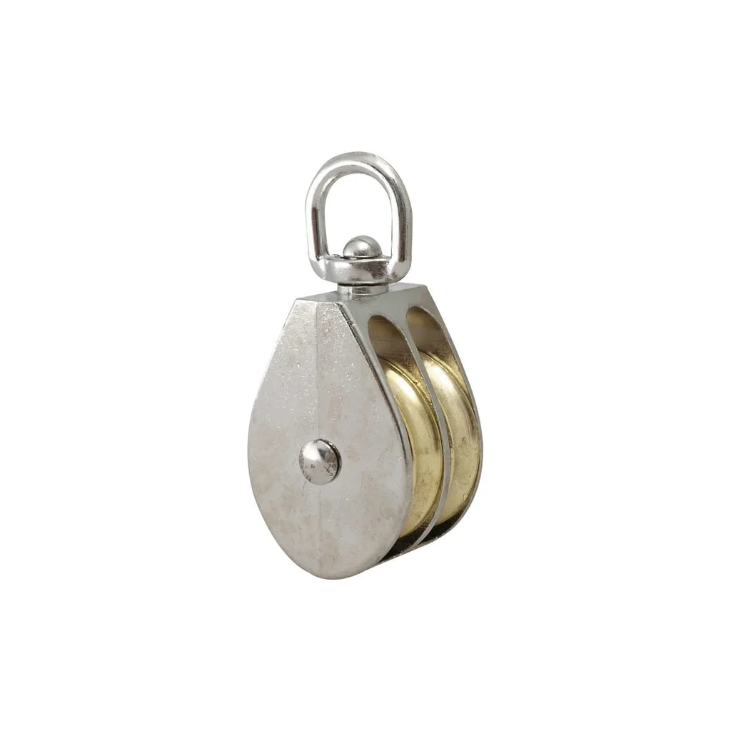 Scripete pentru frânghie dublu cu ochi de fixare, 50 mm