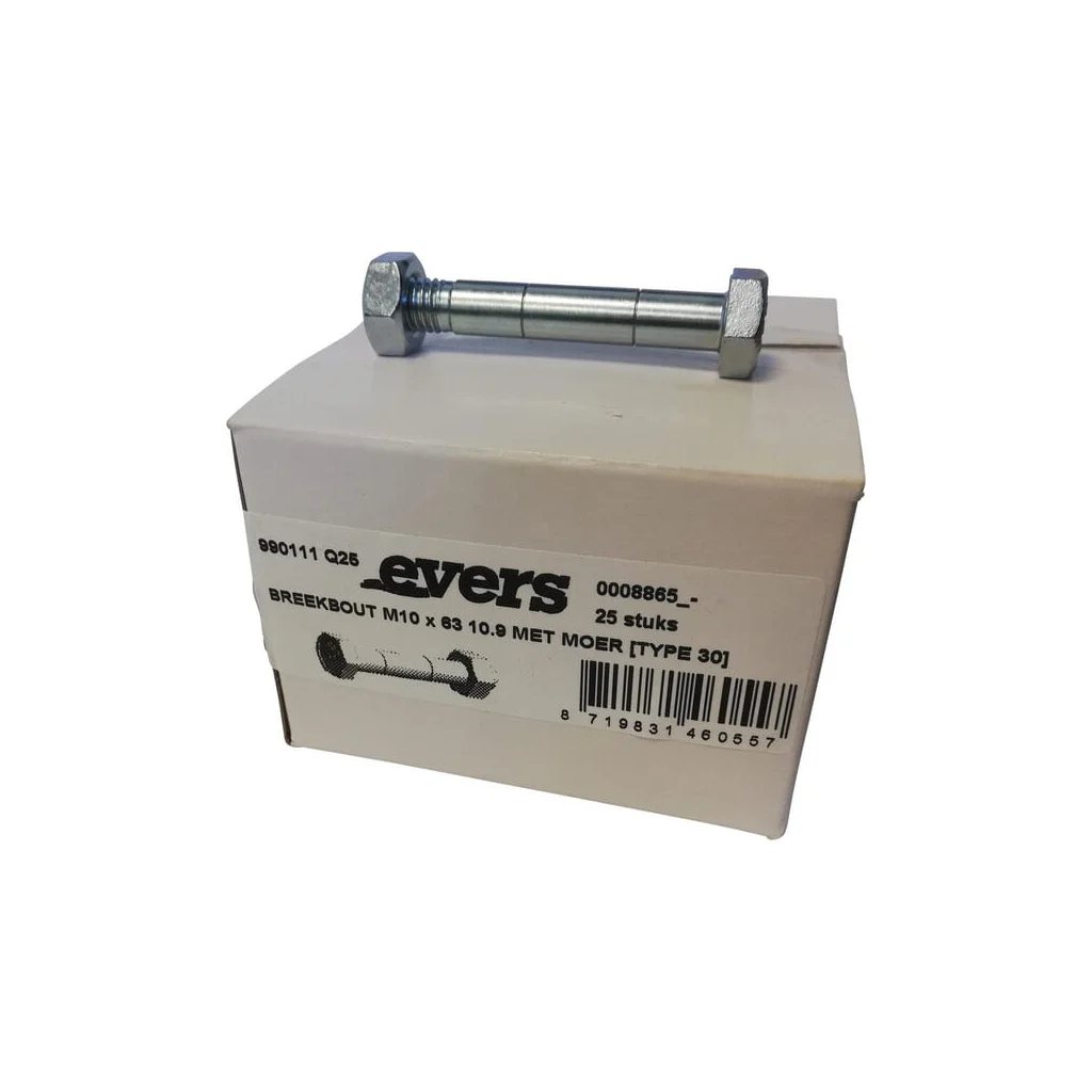 Șurub de forfecare cu piuliță (25x) M10x63 10.9 TIP 30