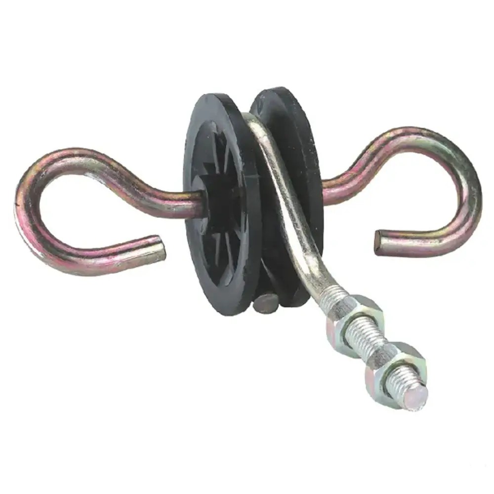 Izolator T pentru poarta gard electric, cu surub