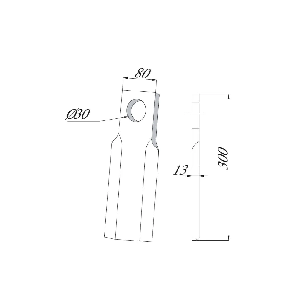 Cuțit tocător 80x300mm potrivit pentru Procomas
