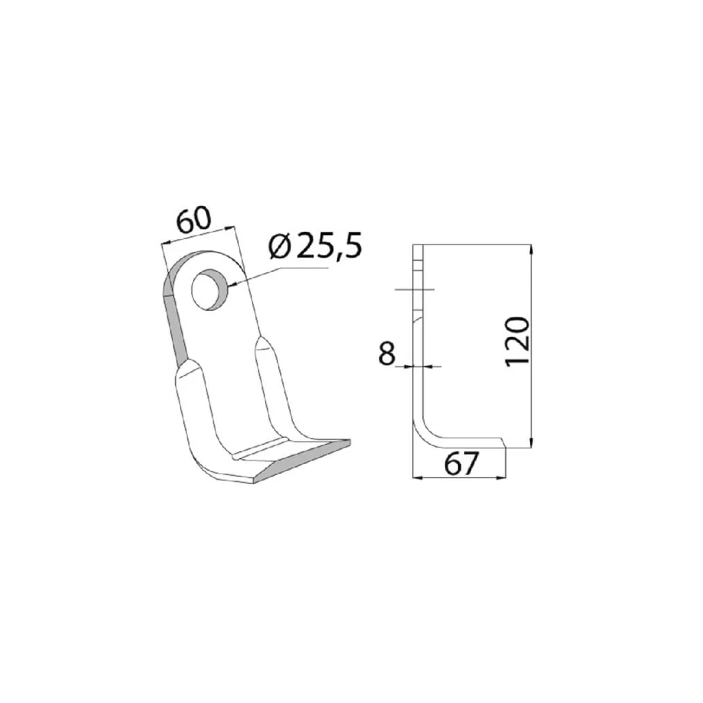 Cuțit tocător 60x120mm potrivit pentru Sicma