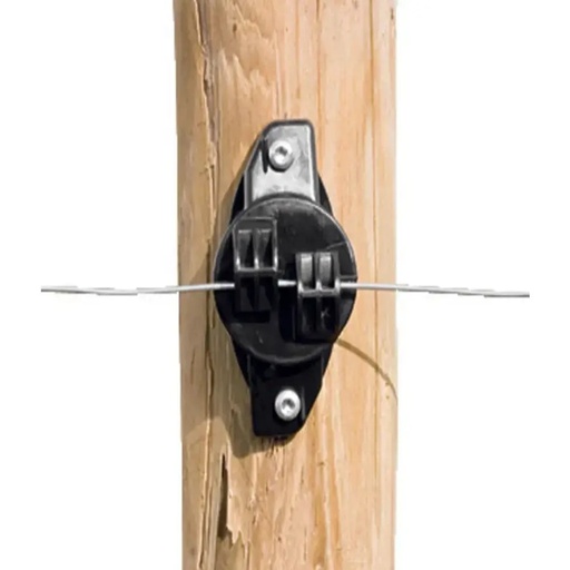 Izolatori gard electric W, fixare 2 puncte pentru stalpi din lemn, metal, beton