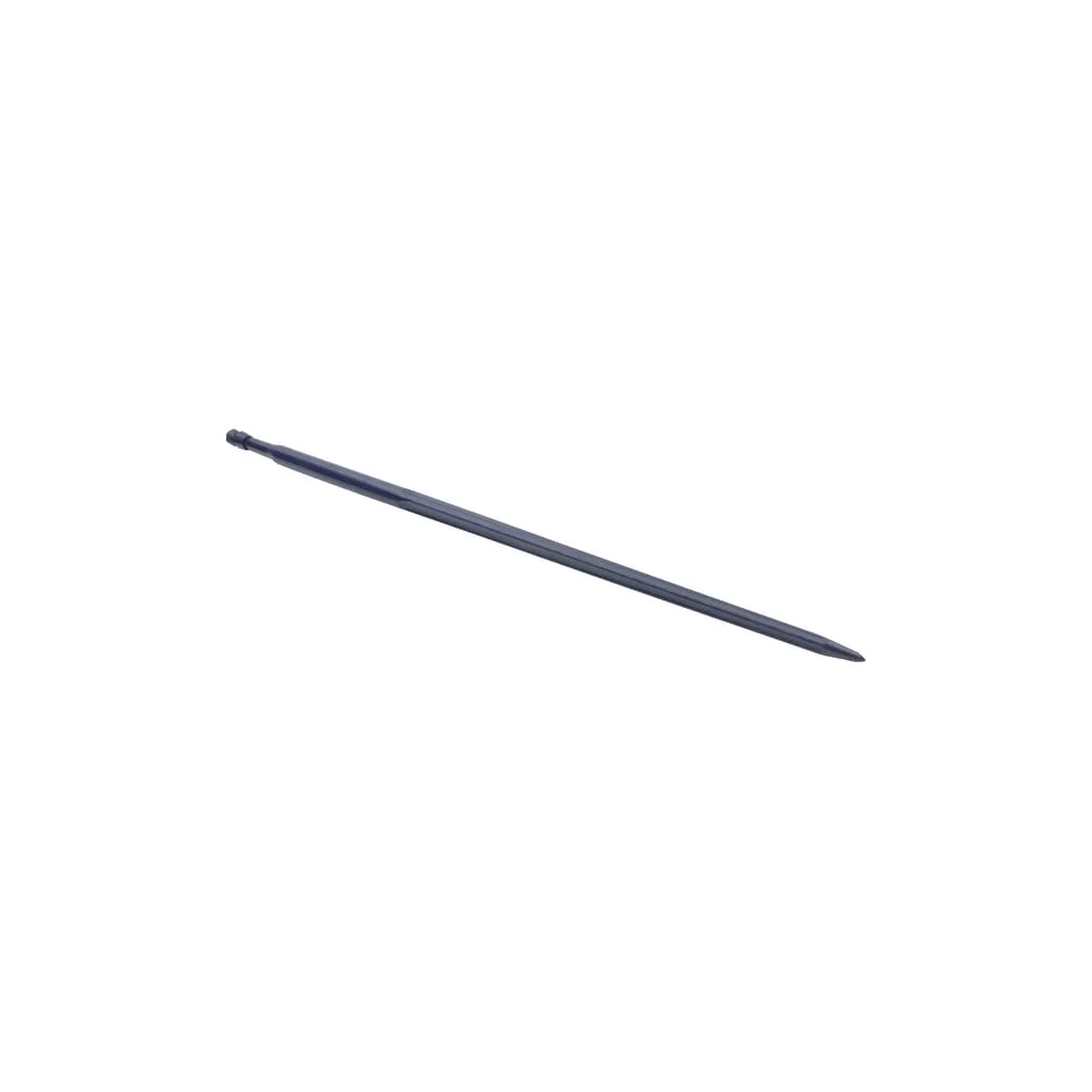 Dinți pentru încărcător, drepți, secțiune în stea 35x1100mm, vârf ascuțit cu piuliță M22x1.5mm, albastru