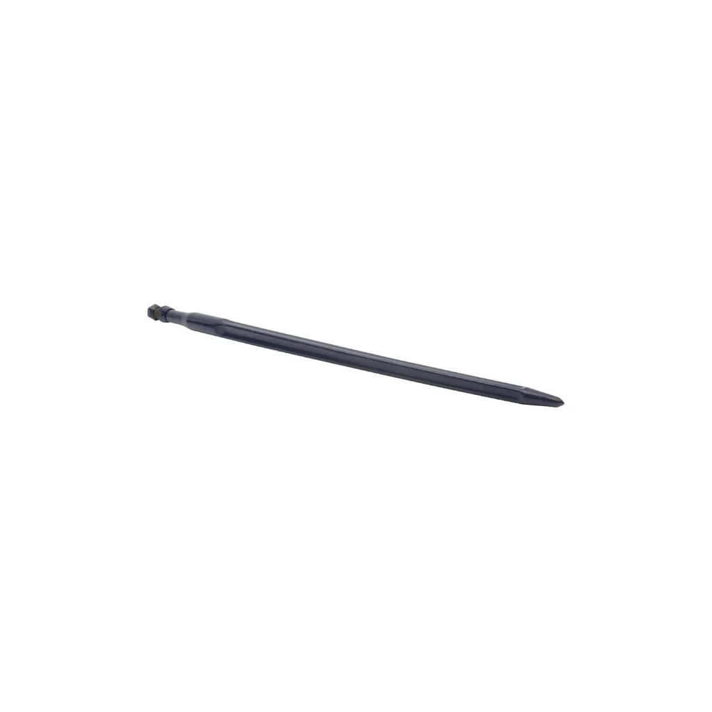 Dințe încărcător, drept, secțiune stea 35x820mm, vârf ascuțit cu piuliță M22x1.5mm, negru